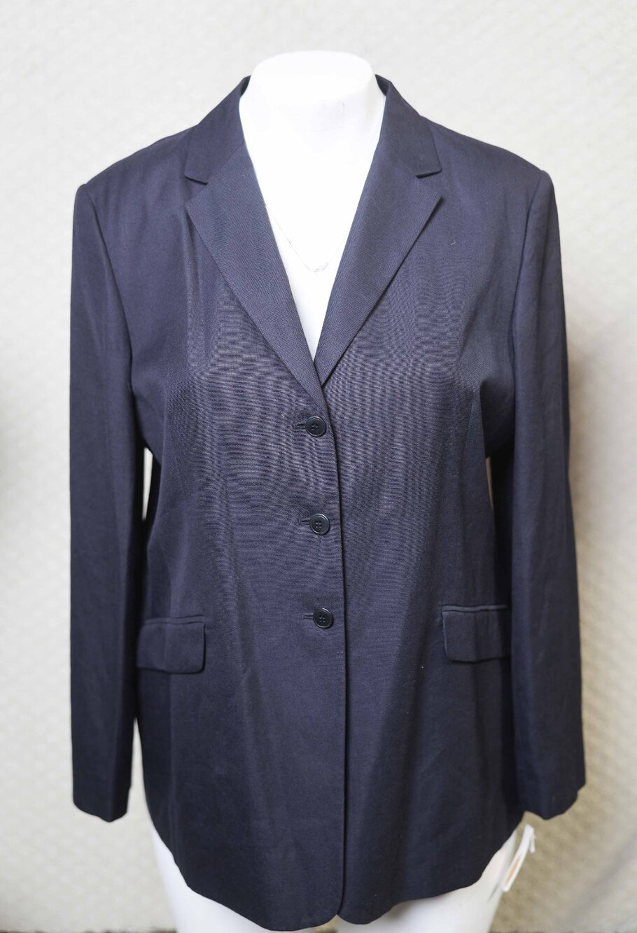 NWT Talbots Womens Blazer Jacket Blue Notch Lapel Collared Basic Size 20